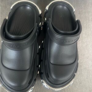 BALENCIAGA CROCS NEW HARDCROCS Fashion Black Rubber Platform Sandal Size 40